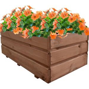 Houten plantenbak 80 x 40 x 30 cm – Voor bloemen, kruiden en kleine planten – Ondersteunt elegante tuinontwerpen zonder montage