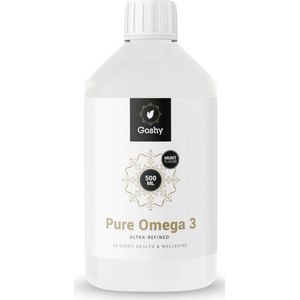 Goshy - Pure Omega 3 - Vloeibare visolie - Munt smaak - 500 ml - Vetzuren - EPA/DHA - Voedingssupplement