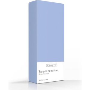 Topper - Romanette - Hoeslaken - Lichtblauw - Katoen