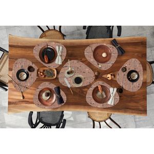 Placemat organisch - Placemats organic - Onderleggers - Patroon - Muur - Baksteen - 10 stuks