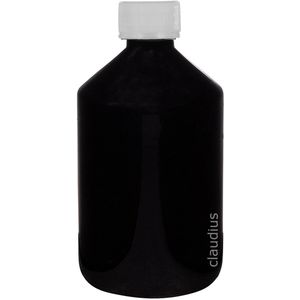 Lege Plastic Fles 500 ml zwart met Transparante verzegeldop - set van 10 stuks - navulbaar - leeg
