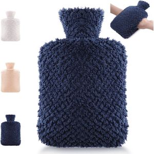 Cuddle Warmwaterkruik - 2L Pluche Warmwaterzak voor Langdurige Warmte, Veilig en Lekvrij