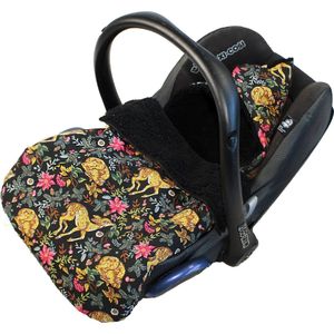 Wallabiezzz Maxi Cosi Voetenzak - Slaapzak Autostoeltje - Baby - Katoen/Teddy - Bambi Goud/Zwart