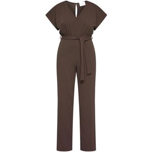 SISTERS POINT - Jumpsuit - Donkerbruin - Lang/maxi - V-hals