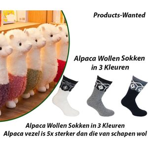 Wollen Alpaca 3-Paar Sokken in 3 Kleuren 39-42