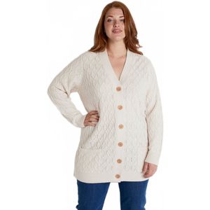 Lang vest met knoopsluiting en V-hals