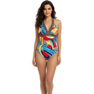 Badpak Summer - Kleurvol - Gouden Paillet - Open Rug - Bikini