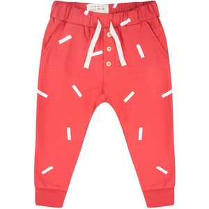 Little Indians Pants Strokes Apple - Joggingbroek - Rood - Jongens & Meisjes - Maat: 18-24 M