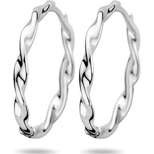 Zilver - Klapoorringen Gedraaid - Gerhodineerd - 925 Zilver