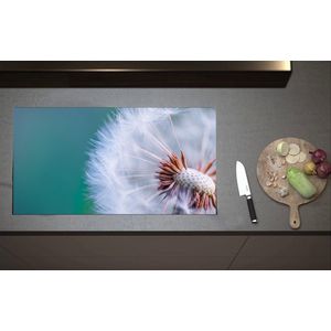 Inductieplaat Beschermer - Close-up van Paardenbloem met Zaden - 90x52 cm - 2 mm Dik - Inductie Beschermer van Vinyl