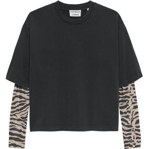 Catwalk Junkie Zebra - T-shirt - Lange Mouwen - Grijs - 34