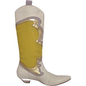 MISS SIXTY-SECRET BOOTS-YELLOW/WHIE-LEER-36
