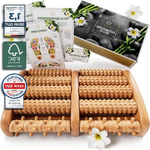 Voetmassageroller hout - FSC® 100% - Massage Roller voor Voetmassage - Massageapparaat voor voeten - hielspoormassage massage bal voeten