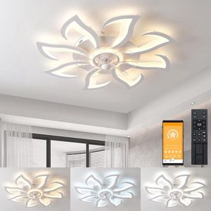 Mrs. Joness - 8 Lotus Ventilator Lamp - Plafondventilator - Smart Lamp - Met Dimmer - 6 Standen Ventilator - Keuken Lamp - Woonkamerlamp - Moderne lamp