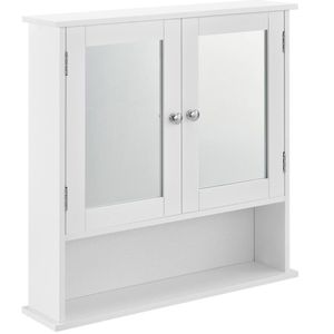 Badkamerkast met spiegel spiegelkast 58x56x13 cm wit