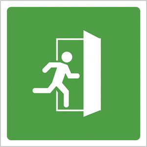 Pictogram/ bord | Nooduitgang icoon | 20 x 20 cm | Brandweg | Doorgang vrijhouden | Brand | Calamiteit | Veiligheid eerst | Noodgeval | Eerste hulp | Noodsituatie | 1 stuk