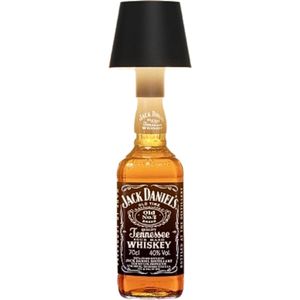 Dimbare Draadloze Oplaadbare Flessenlamp - Zwarte Tafellamp met Warm Wit Licht