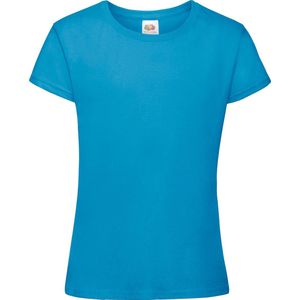 Fruit Of The Loom Girls Sofspun T-shirt met korte mouwen. (Azure Blauw)