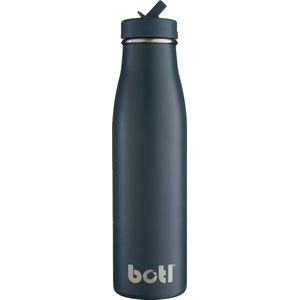 Ecobotl - 500ml - Evolution collectie - Slate - Waterfles - Drinkfles - Roestvrijstaal - Geïsoleerd - Sportdop met rietje - Duurzaam