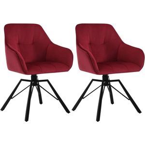 Rootz draaibare eetkamerstoel - roterende stoel - ergonomische stoel - 360° draaibaar, comfortabel ontwerp, stevige constructie - fluweel en metaal - 58,5 cm x 82,5 cm x 54,5 cm