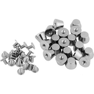 Klinknagel Studs Platte Kop Ronde Platte Kop Chicago Schroeven - Punk Gothic Stijl - Diameter 3/8 Inches - Zilver .