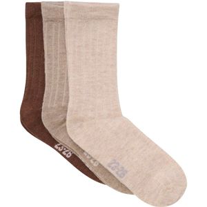 Minymo Kinder Socke Wool Socks Rib 3-Pack 5980 Silver Mink Melange-31-34