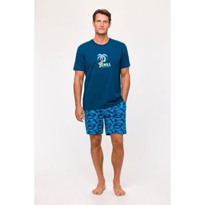 Woody Studio pyjama jongens/heren - donkerblauw - Chill - 251-12-QRS-Z/891 - maat S