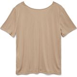 T-shirt - Silver Mink - Jersey - V-hals - Korte Mouwen
