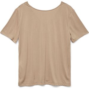 T-shirt - Silver Mink - Jersey - V-hals - Korte Mouwen