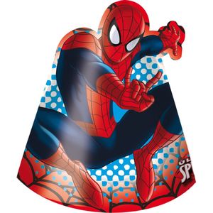 Marvel - Spiderman - Spider-man - Feest hoedjes - Party hoedjes - Karton - 6 Stuks.