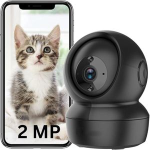 MKSS® Hondencamera - Huisdiercamera - Babyfoon met Camera en App - Baby Monitor - Full HD - Zwart
