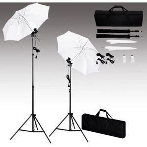 vidaXL Fotostudioset - Achtergrond, Lampen & Paraplu's