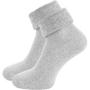 Thermo Huissok - Katoen - Naadloos - Warme sokken - Zachte sokken - Lichtgrijs - One size (36-40)