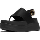 FitFlop - F-Mode Stack Leather Back-Strap Toe-Post Sandals - Zwart - Sandaal