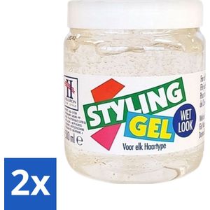 Hegron - Styling Gel - Wetlook Wit - Glanzende Afwerking - 150 ml - Voordeelverpakking - 2 stuks