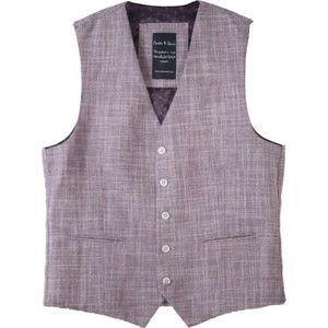 Carter & Davis - Gilet - Heren - 50 - rood - Linnen - 2649-2433 Gilet