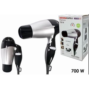 Dictrolux - 3018 - Haardroger - Wit en Zwart - 700 Watt - Reisvriendelijk