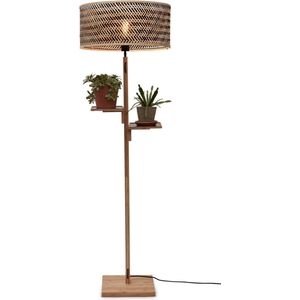 GOOD&MOJO Vloerlamp Java - Bamboe/Zwart - Ø50x158cm - - Staande lampen voor Woonkamer - Slaapkamer