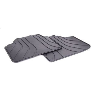 Rubberen Automatten Achterzijde voor BMW 3 Serie Sedan (E90) & Touring (E91) - Tweedelig - Slijtvast - Incl. LCI - Zwart - Thermoplastische Elastomeren