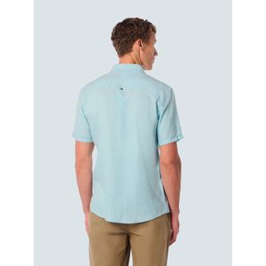 No Excess - Short Sleeve Overhemd Linnen Lichtblauw - Heren - Maat L - Regular-fit