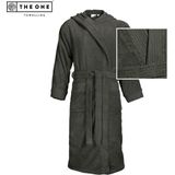 The One - Towelling Badjas - Antraciet - Zachte Kamerjas met Capuchon - Vocht Absorberend - 100% Gekamd Badstofkatoen