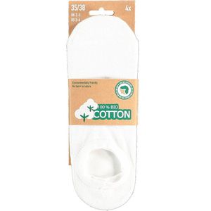 8-Pack Biologisch Katoenen No-Show Footies 158415000 Van Apollo - Unisex - Wit - 35-38