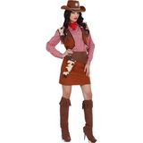 Widmann - Cowboy & Cowgirl Kostuum - Cowgirl Luxe Renegade Kostuum Vrouw - Bruin - Medium - Carnavalskleding - Verkleedkleding