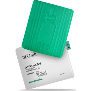 Ph Lab - Anti Acne Reinigingszeep, 3x Meer Effectiever,Acne Serum Zeep met Krachtige Ingrediënten: Azelaïnezuur, Centella Asiatica, Macadamia en Ceramide NP, Hydraterende Poriënverstevigende Verzachtende Zeep, Voor Alle Huidtypes - 1 stuk van 50 gram
