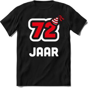 72 Jaar Feest kado T-Shirt Heren / Dames - Perfect Verjaardag Cadeau Shirt - Wit / Rood - Maat 7XL