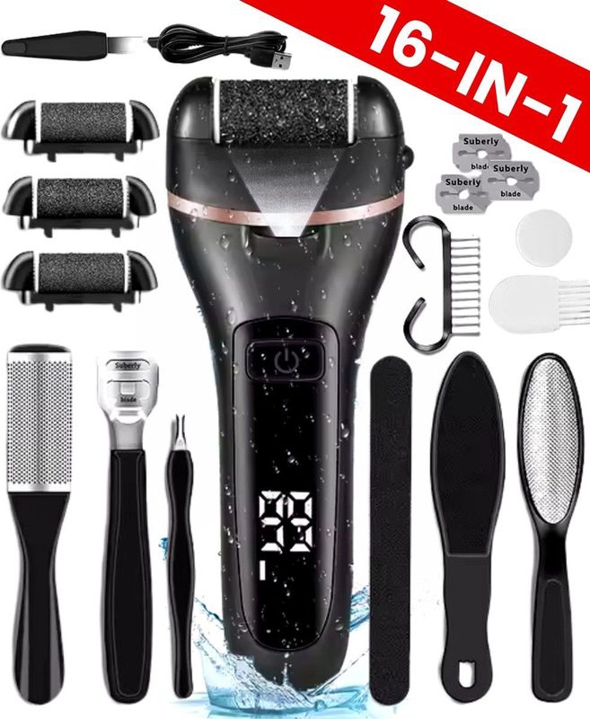 Boncy® Eeltverwijderaars Set - Elektrisch - Voetvijl - Zwart - LED Display