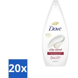 20 x Dove Douchecrème - Silky Velvet - 720 ml - Vegan - Biologisch Afbreekbaar - Duurzaam