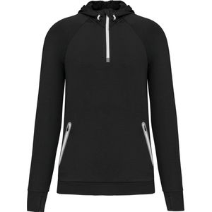 PROACT® Unisex sportsweater Met Capuchon En Halsrits PA360 - Black - L