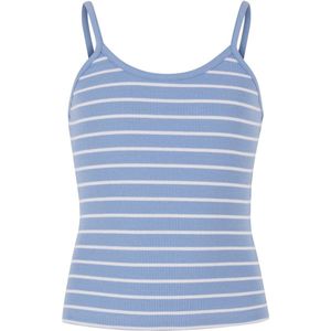 Urban Classics - Striped Rib Basic Tanktop Kinderen - Kids 110/116 - Blauw/Wit