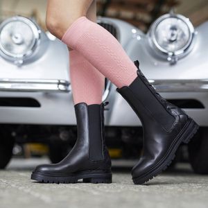 Bonnie Doon Bio Kabel Kniekousen Dames Licht Grijs maat 36/42 - Klassiek Kabel patroon - Biologisch Katoen - Uitstekend comfort - Classic Cable Knee High - OEKO-TEX - Gladde Naden - Duurzaam Huidvriendelijk Bio Katoen - Light Grey - BP211507.265